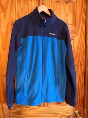 Columbia Navy and Bright Blue Full-Zip Fleece Jacket